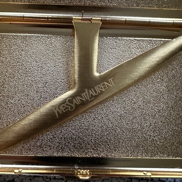 YSL Yves Saint Laurent Gold Silver Vintage Cigarette Case - Picture 4 of 11